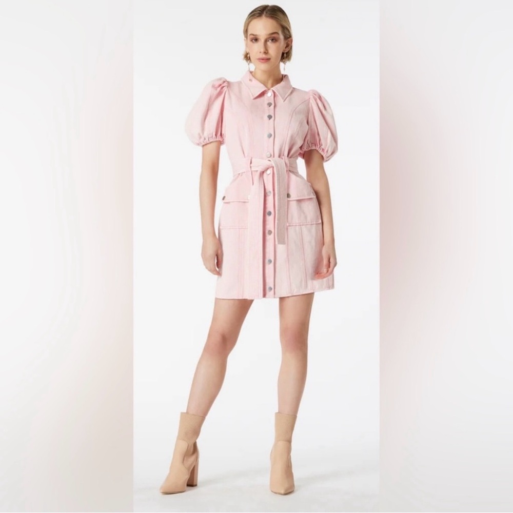 Elliatt Pink Puff Sleeve Mini Dress